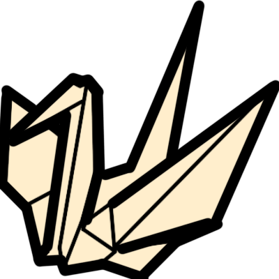  A very light yellow paper crane.
